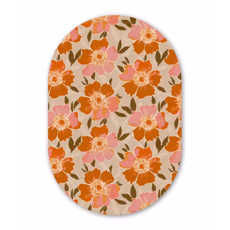 Muurovaal aluminium - Bloemen - Motief - Retro — 1