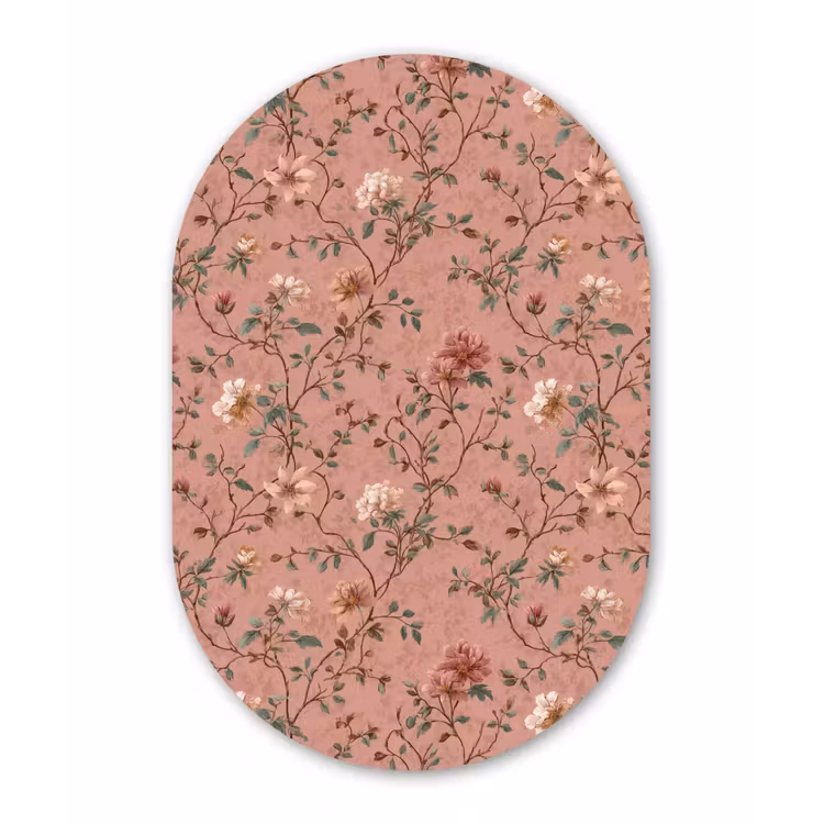 Muurovaal aluminium - Botanisch - Bloemen - Roze — 1