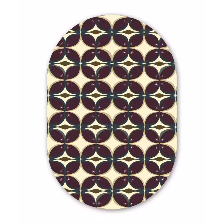 Muurovaal aluminium - Cirkel - Retro - Kleurrijk — 1
