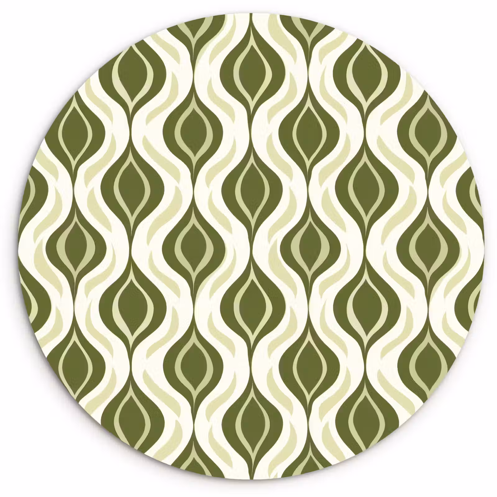 Muurcirkel - Patroon - Retro - Groen — 1