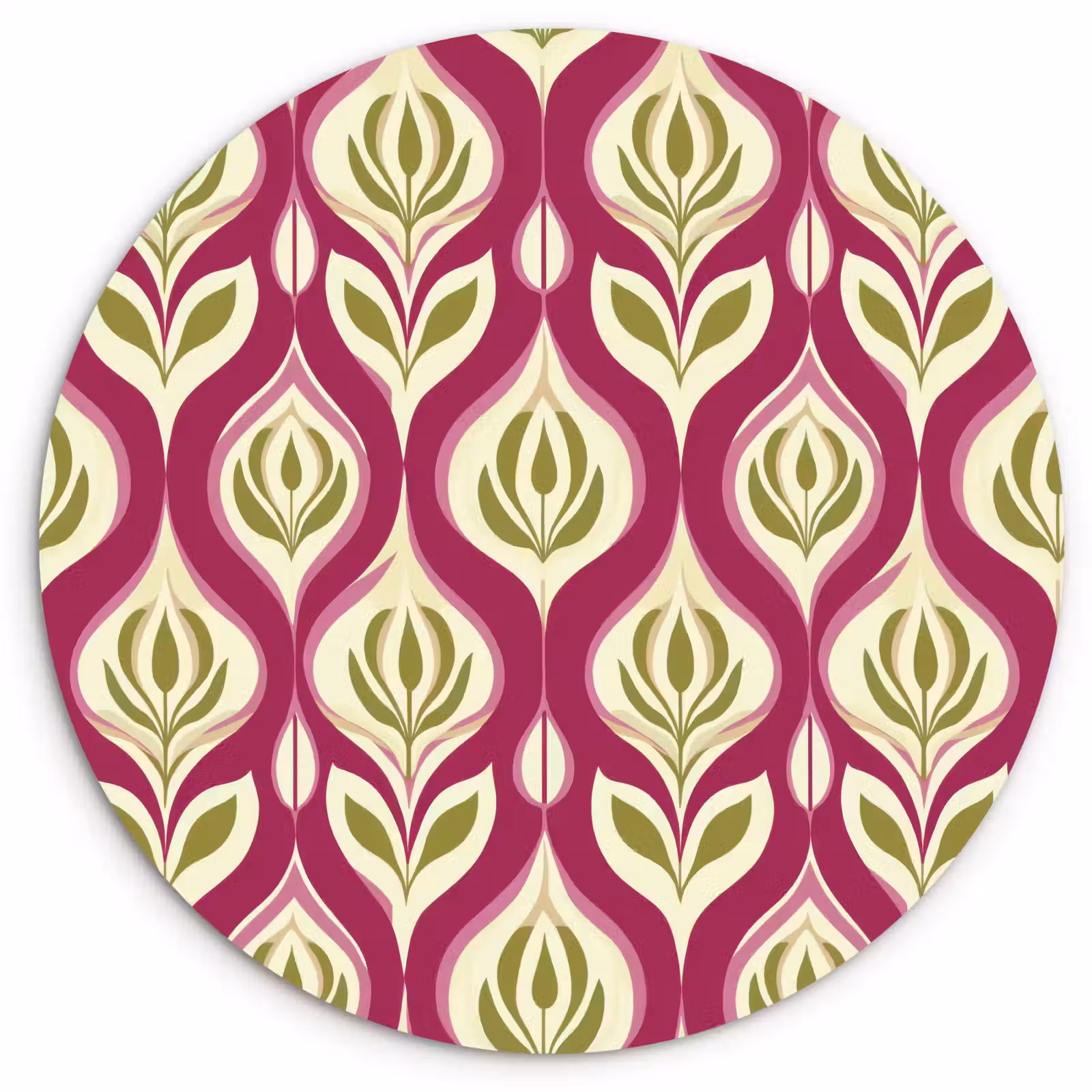 Muurcirkel - Retro - Floraal - Paars — 1