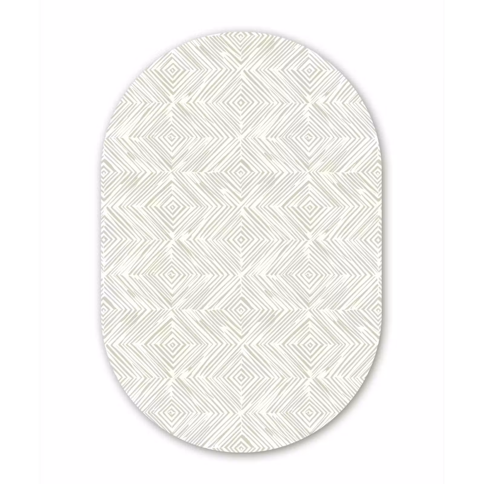 Muurovaal aluminium - Abstract - Ruiten - Beige — 1
