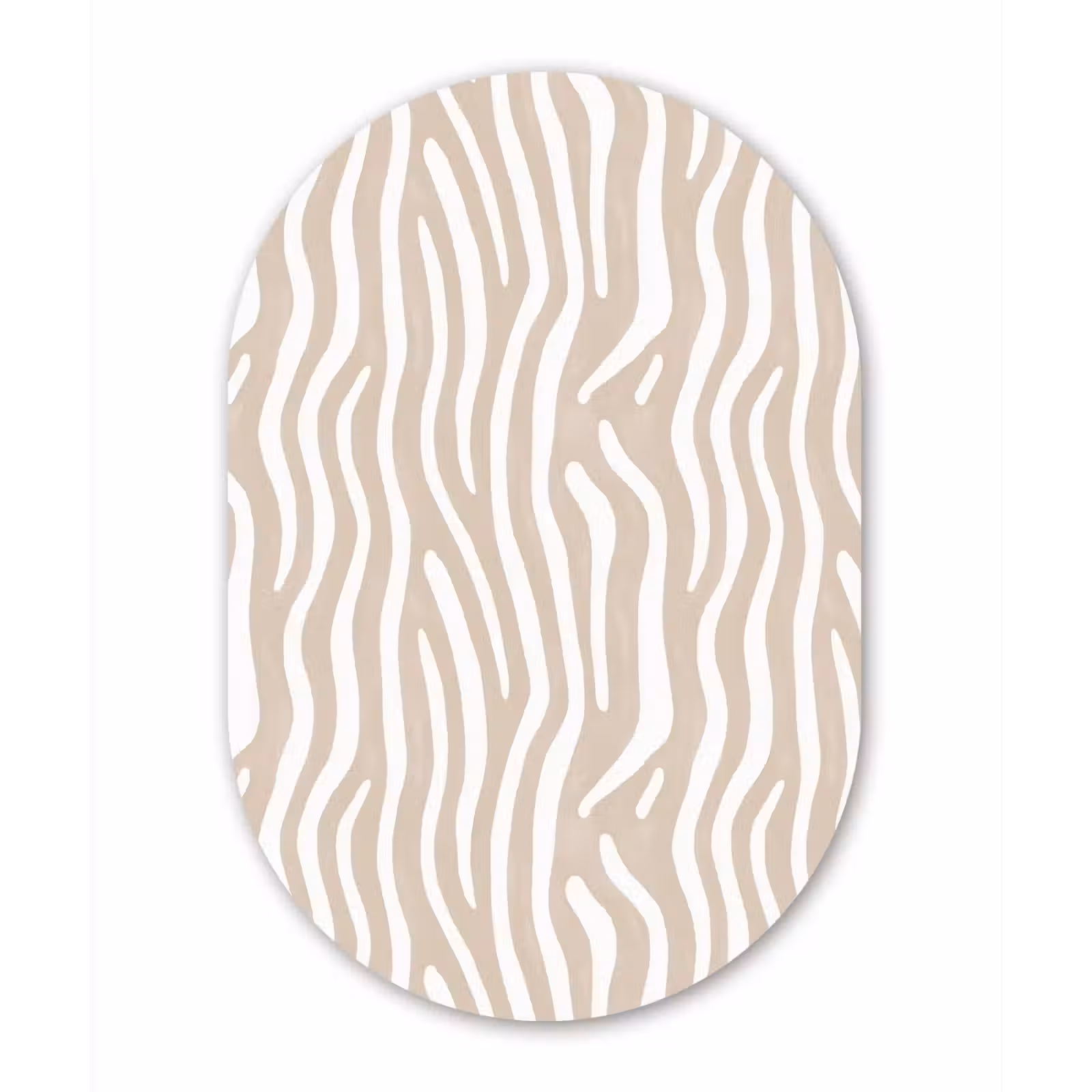 Muurovaal aluminium - Abstract - Zebra - Beige — 1