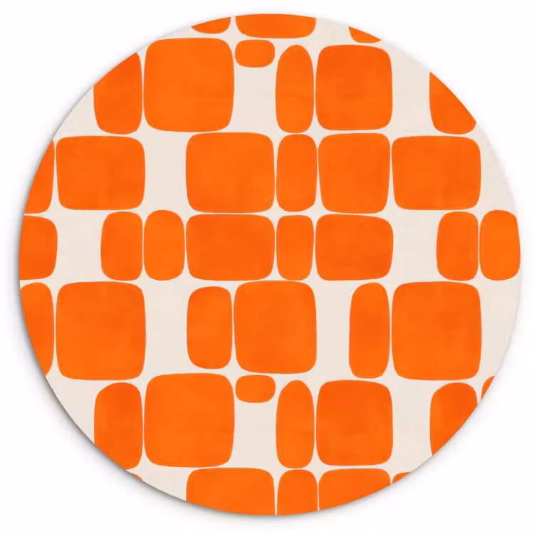 Muurcirkel - Patroon - Retro - Oranje — 1