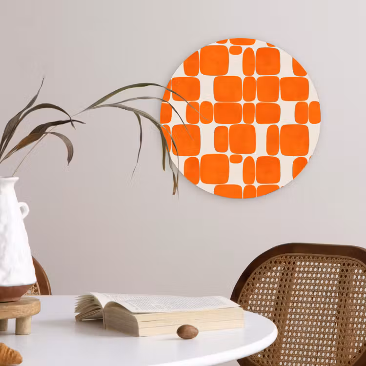 Muurcirkel - Patroon - Retro - Oranje — 4