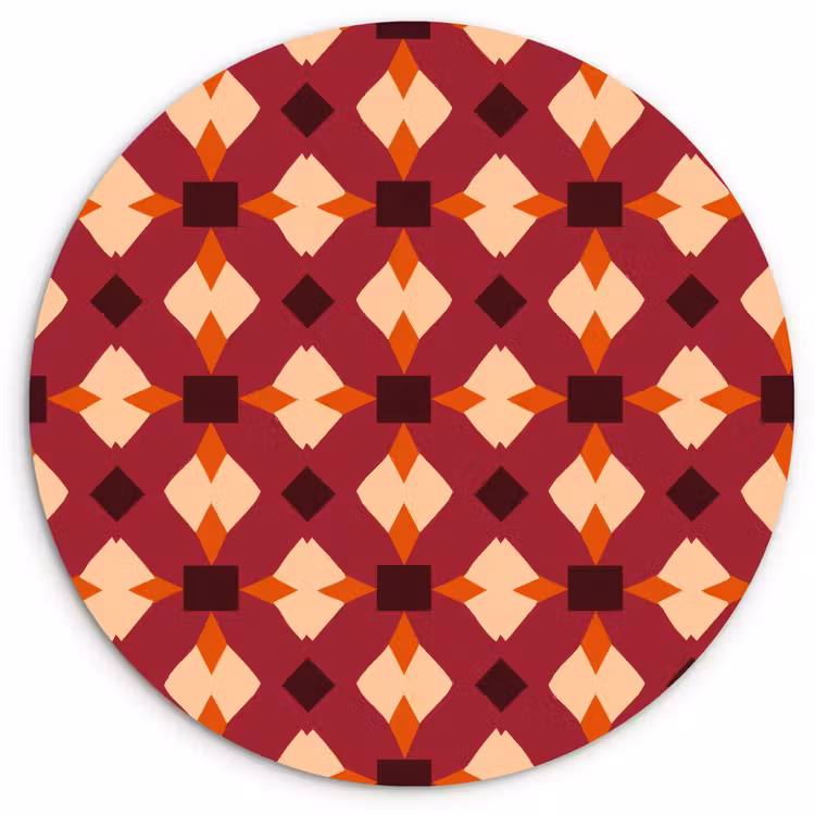 Muurcirkel - Retro - Patroon - Kleurrijk — 1