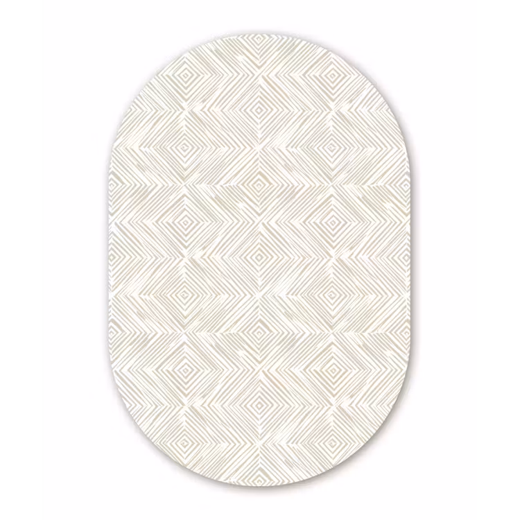 Muurovaal aluminium - Abstract - Ruiten - Beige — 1