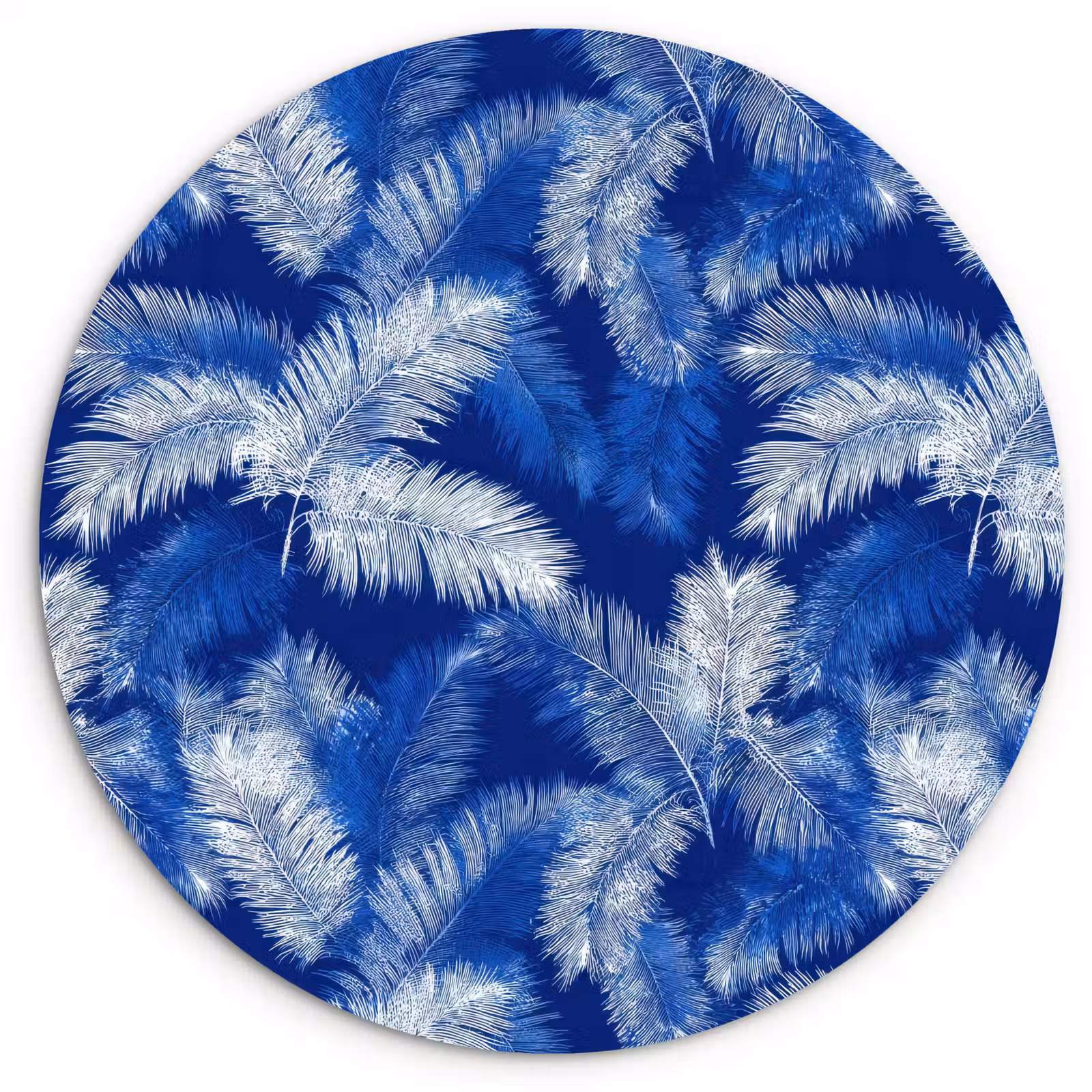 Muurcirkel - Palmblad - Patroon - Blauw — 1