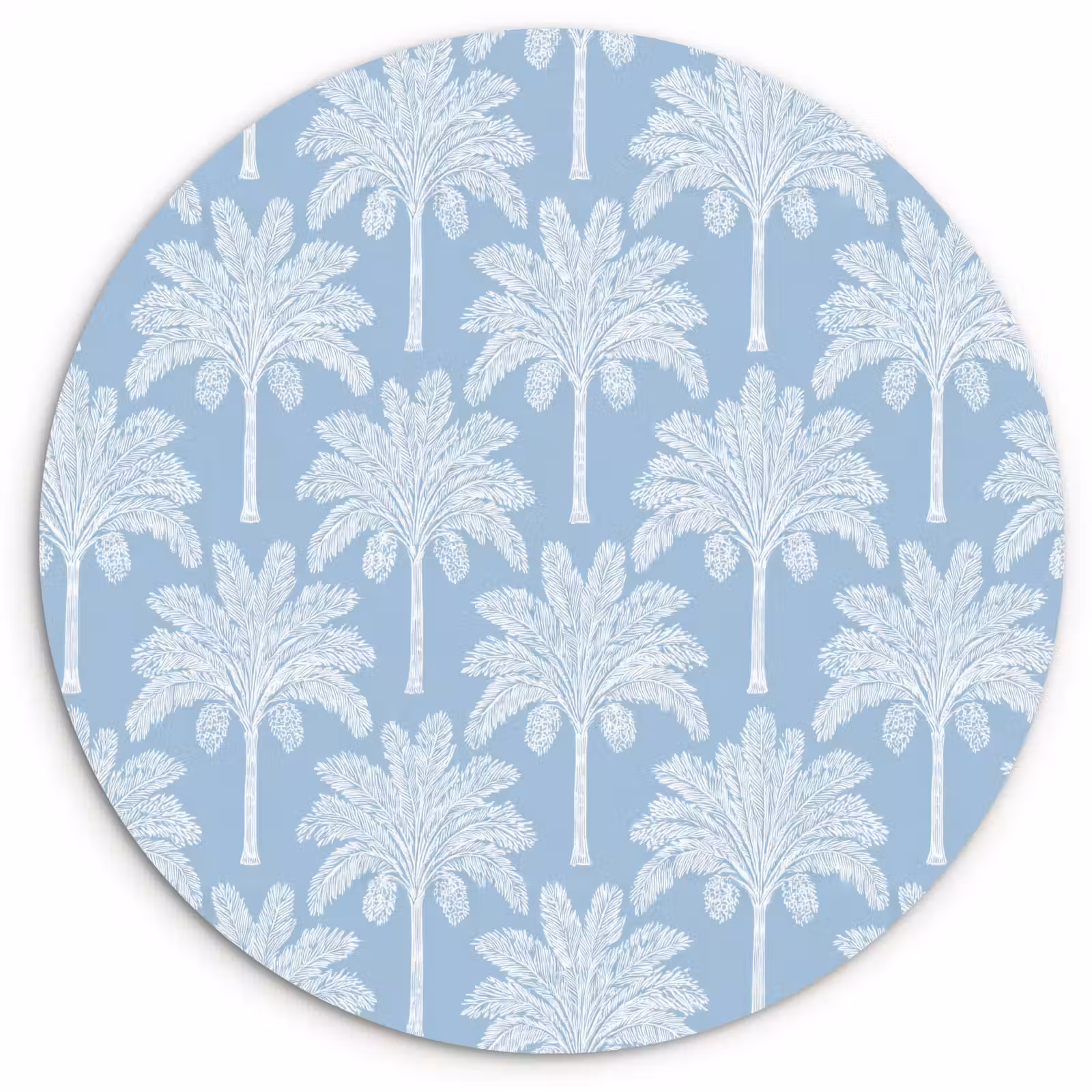 Muurcirkel - Palmboom - Modern - Blauw — 1