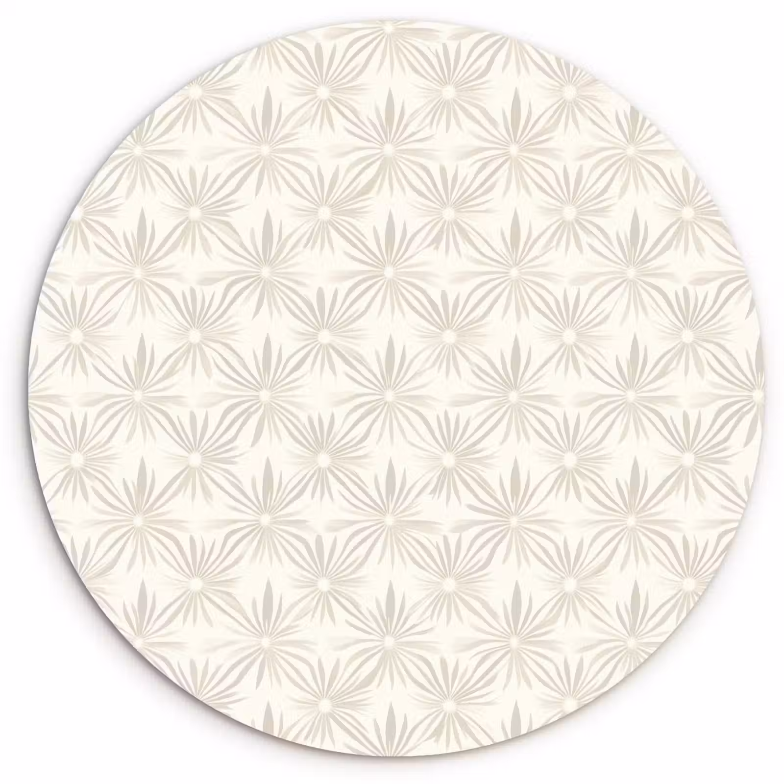 Muurcirkel - Patroon - Bloemen - Beige — 1