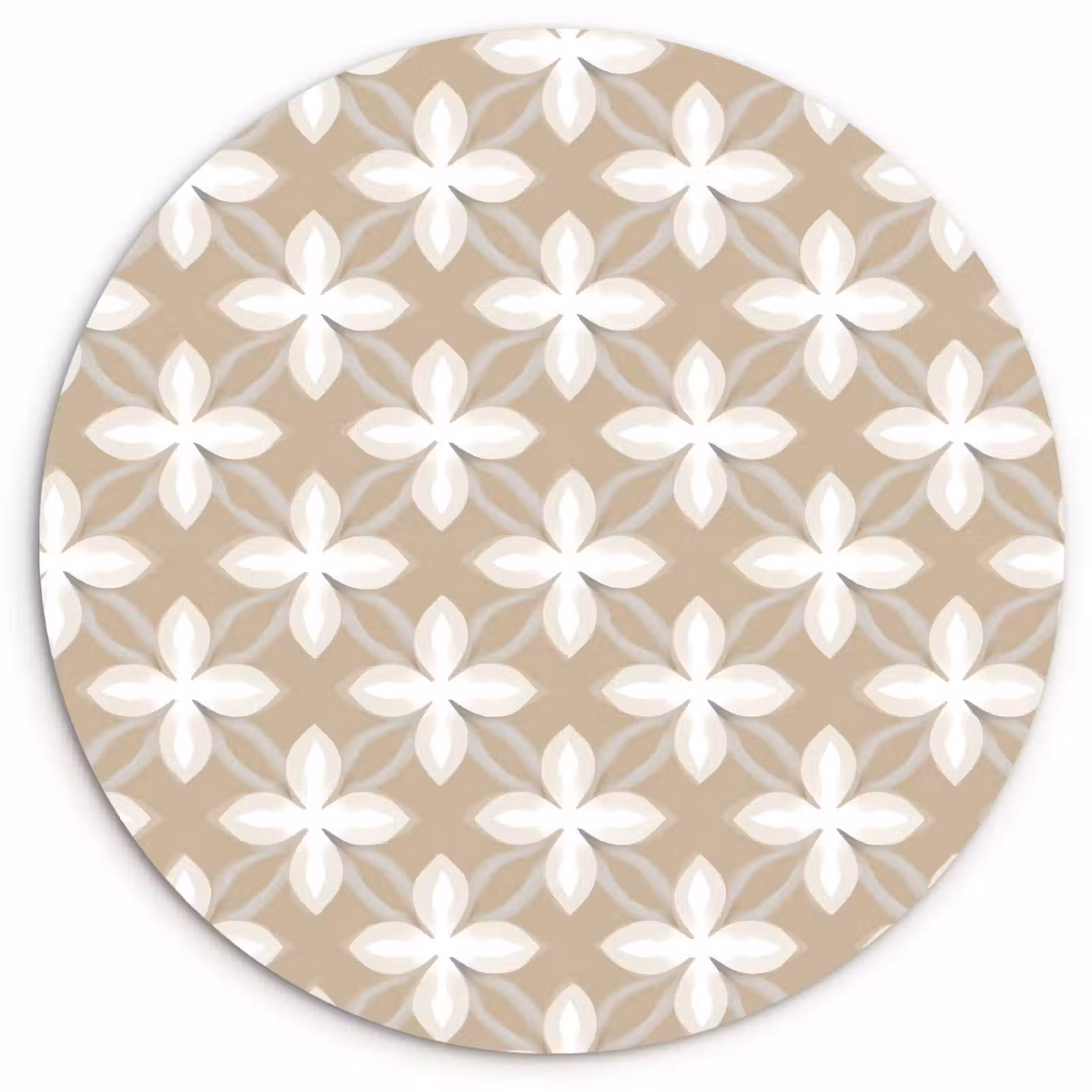 Muurcirkel - Patroon - Symmetrisch - Beige — 1