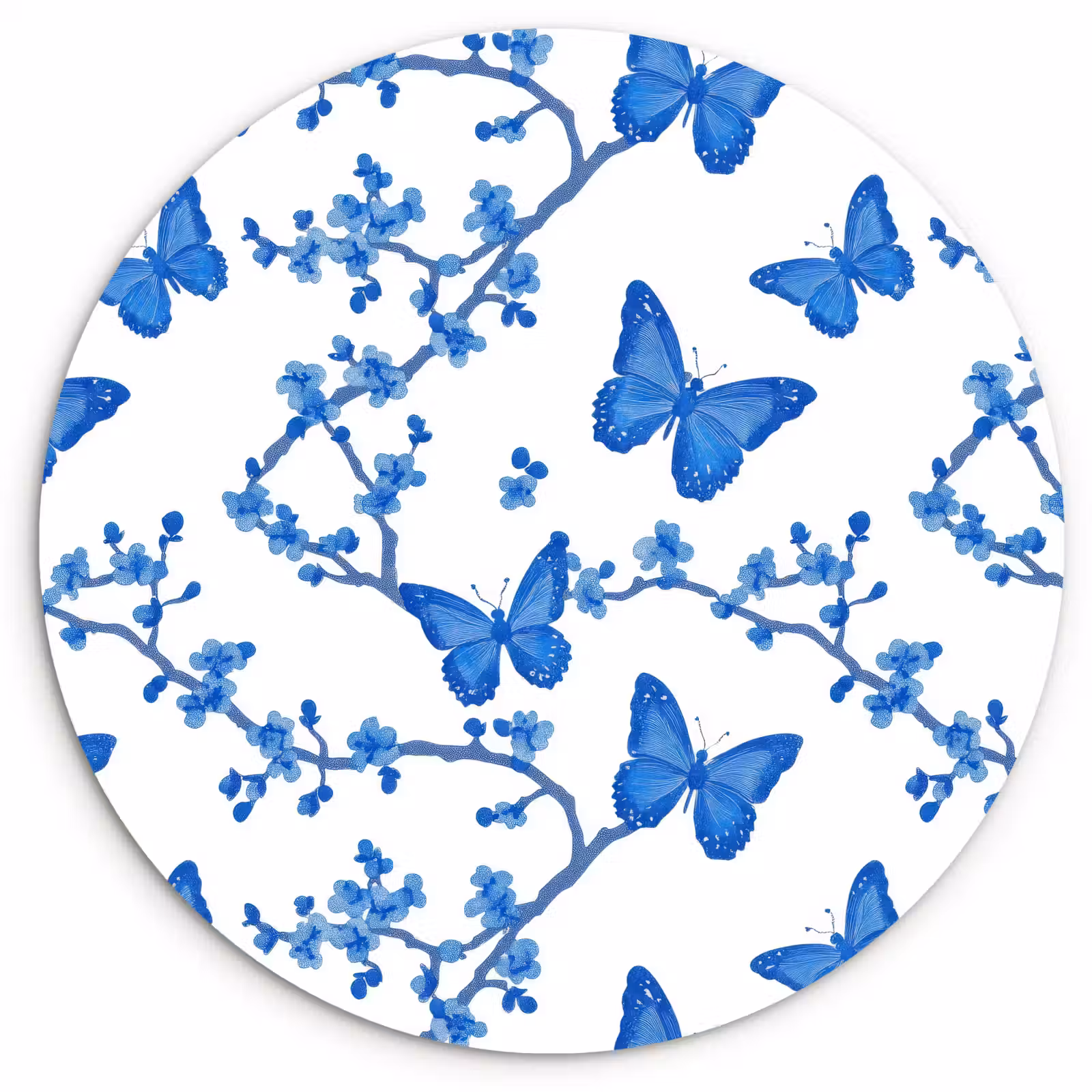 Muurcirkel - Vlinder - Bloemen - Blauw — 1