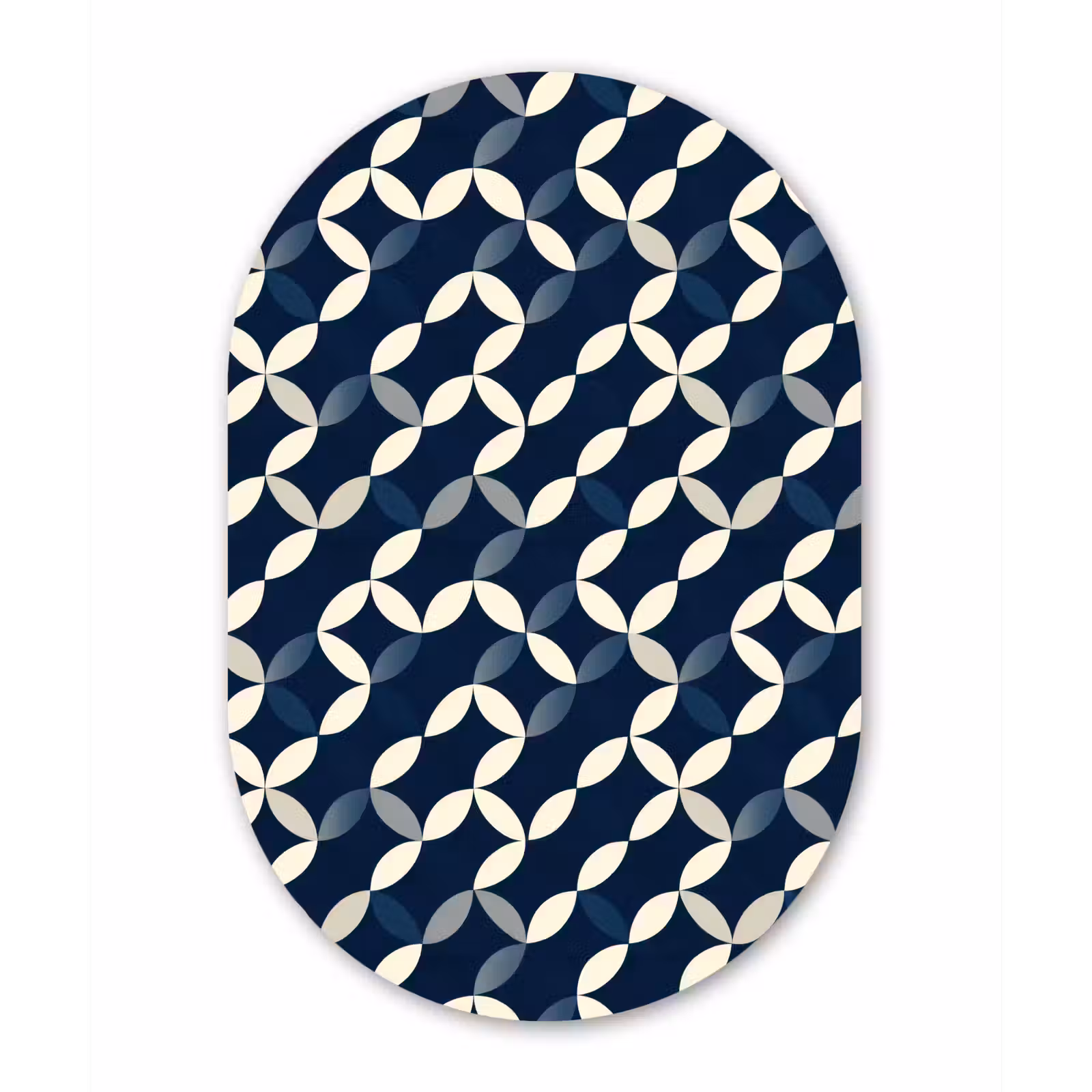 Muurovaal aluminium - Abstract - Patroon - Blauw — 1