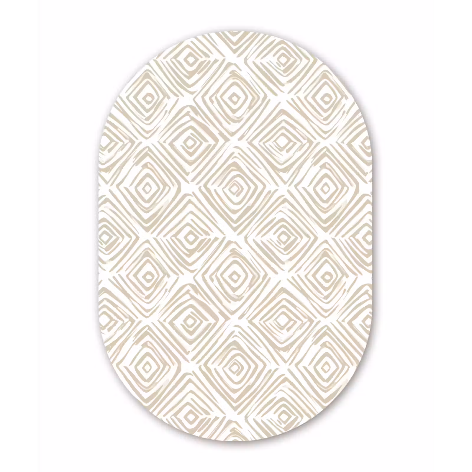 Muurovaal aluminium - Abstract - Ruit - Beige — 1