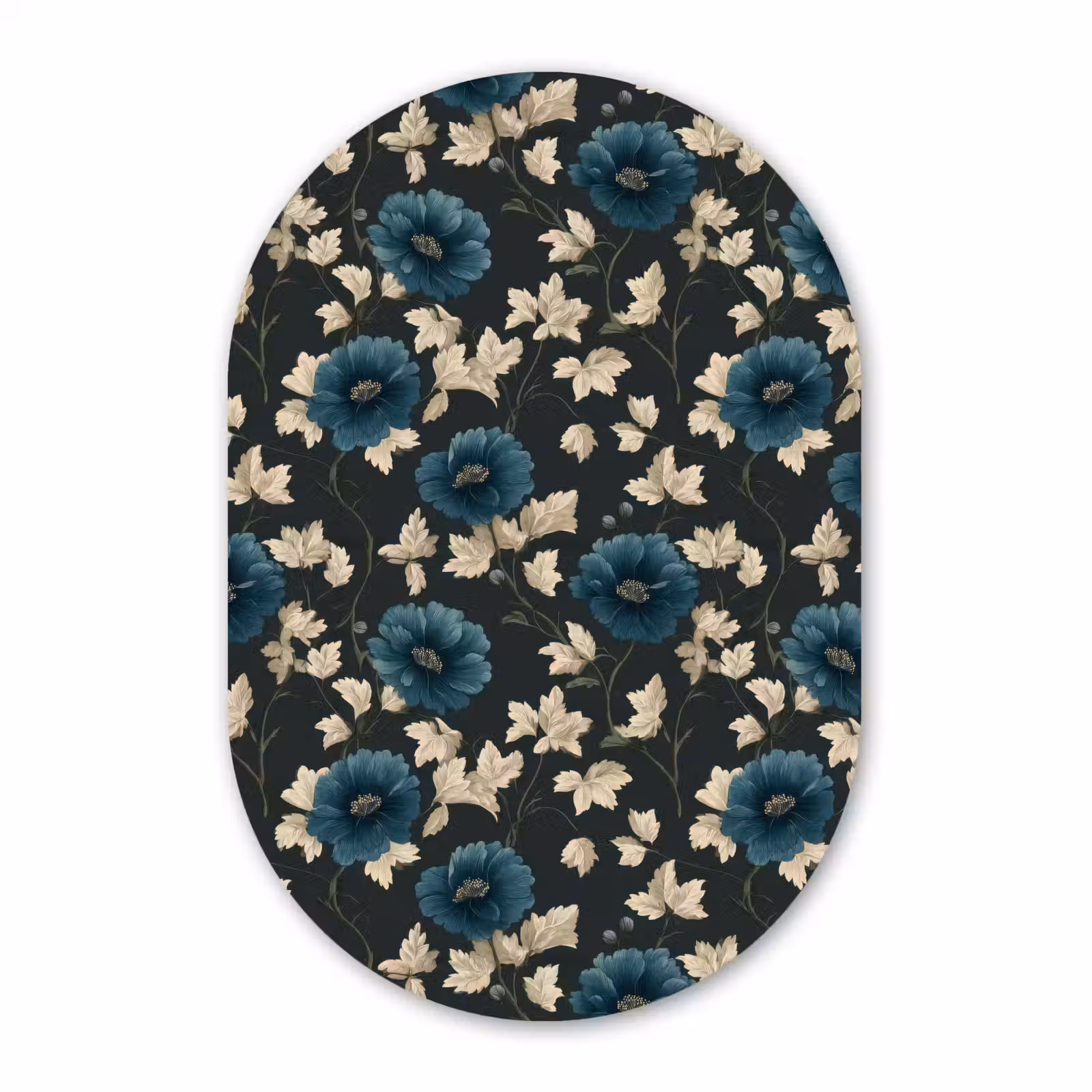 Muurovaal aluminium - Botanisch - Bloemen - Blauw — 1