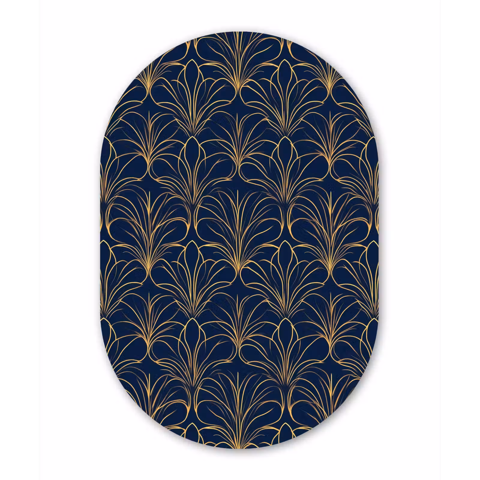 Muurovaal aluminium - Deco - Waaier - Blauw — 1