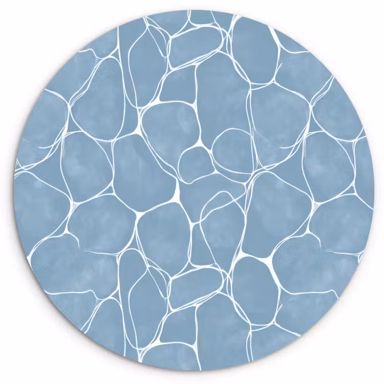 Muurcirkel - Organisch - Patroon - Blauw — 1