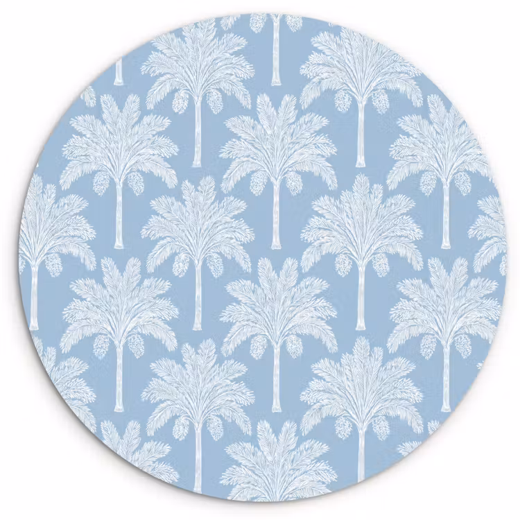 Muurcirkel - Palmboom - Modern - Blauw — 1