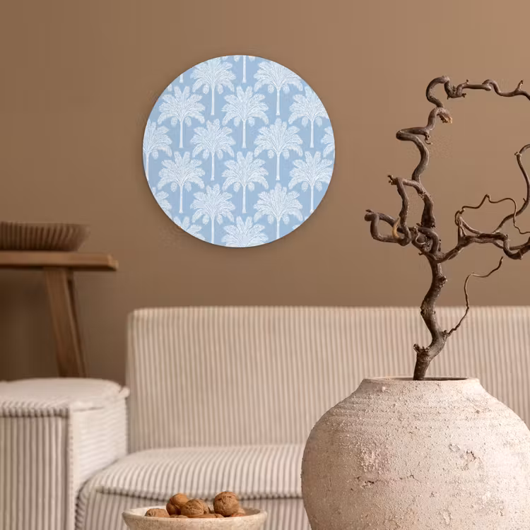 Muurcirkel - Palmboom - Modern - Blauw — 2