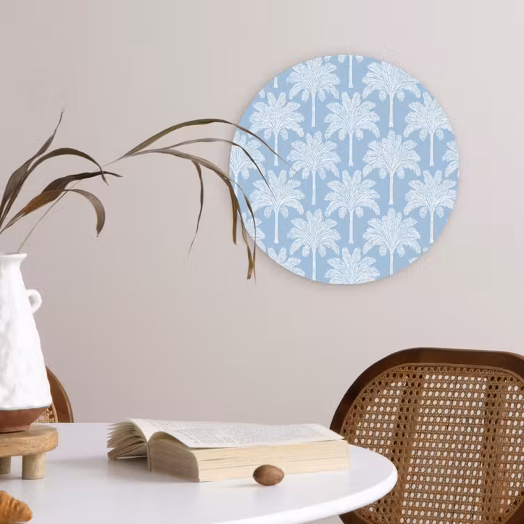 Muurcirkel - Palmboom - Modern - Blauw — 4