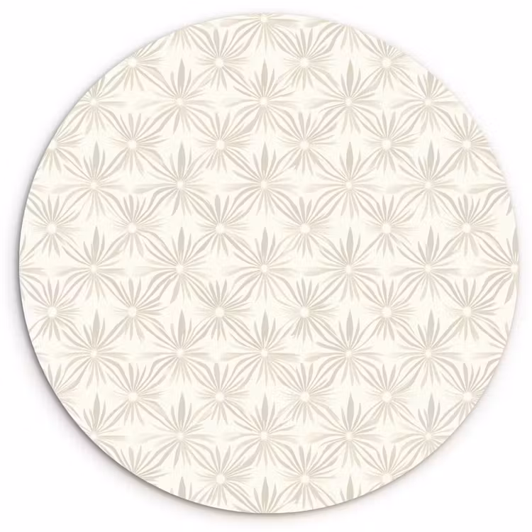 Muurcirkel - Patroon - Bloemen - Beige — 1