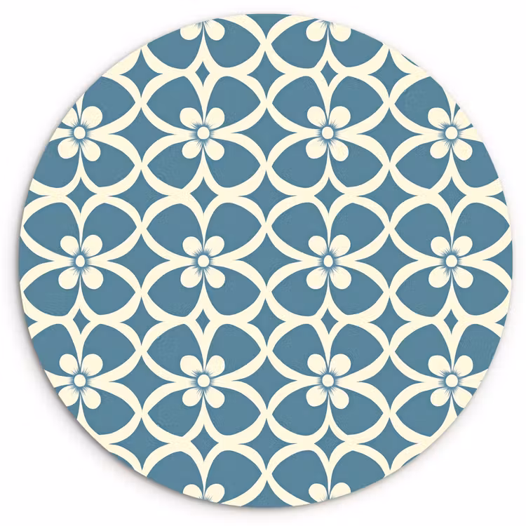 Muurcirkel - Patroon - Symmetrisch - Blauw — 1