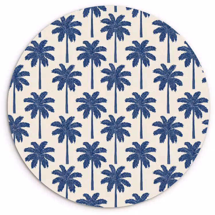 Muurcirkel - Symmetrisch - Palm - Blauw — 1