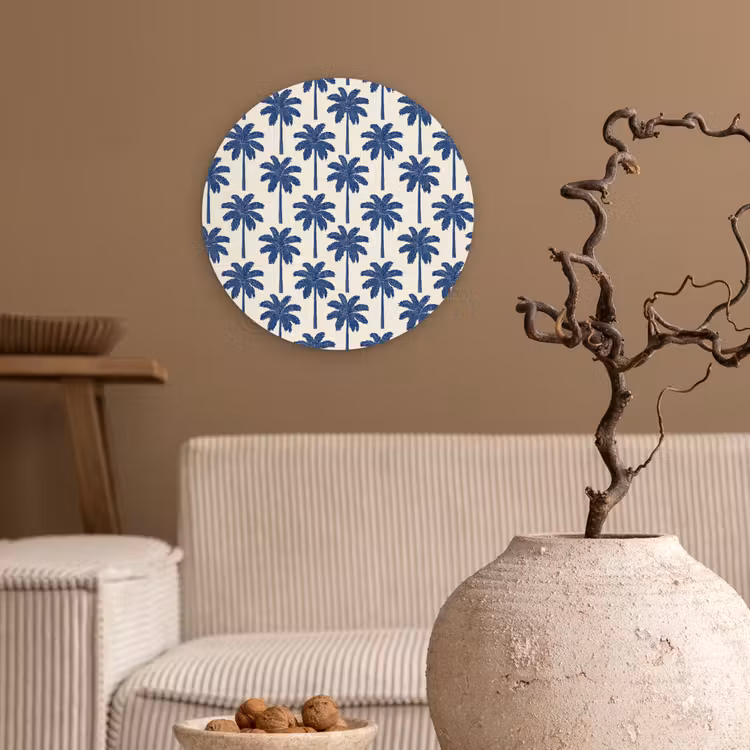 Muurcirkel - Symmetrisch - Palm - Blauw — 2