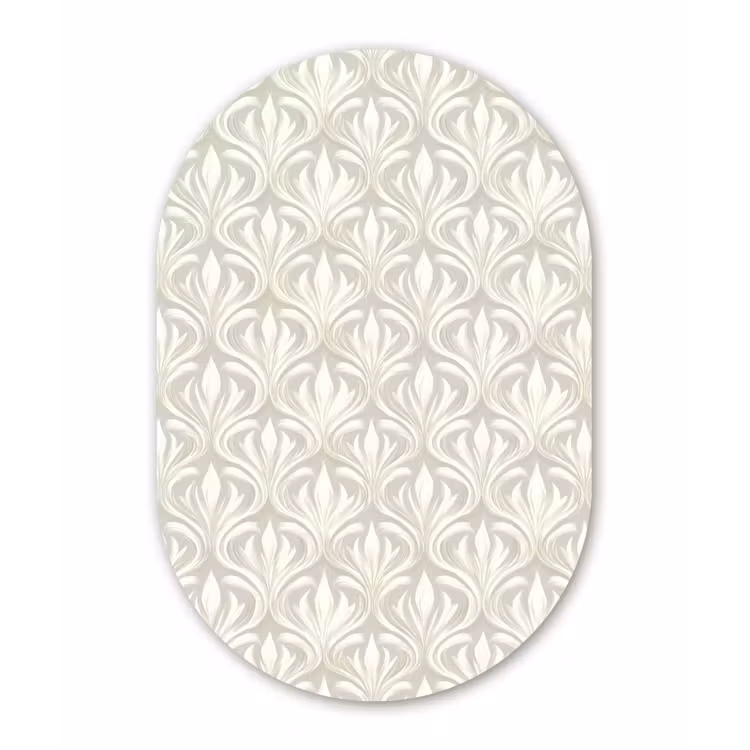 Muurovaal aluminium - Barok - Patroon - Beige — 1