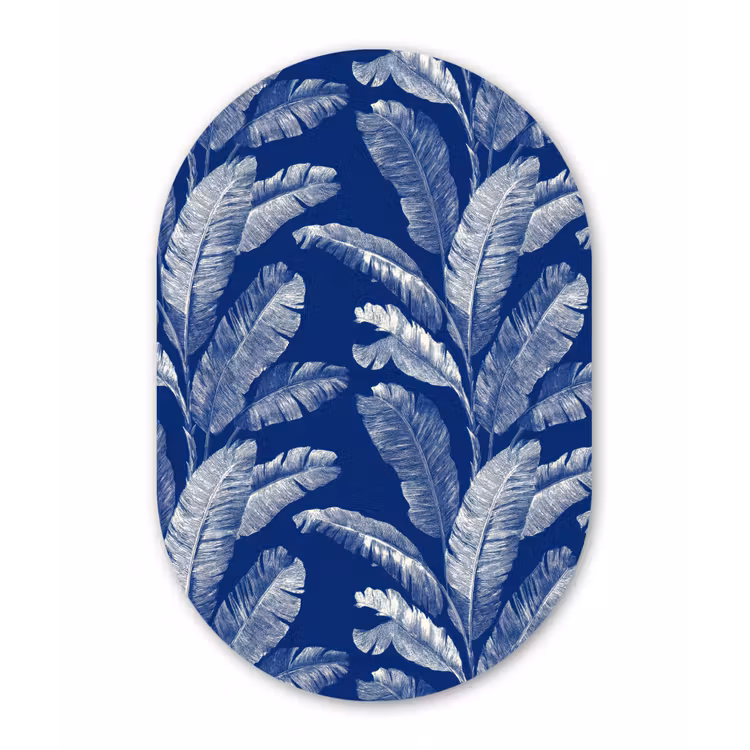 Muurovaal aluminium - Blad - Palm - Blauw — 1