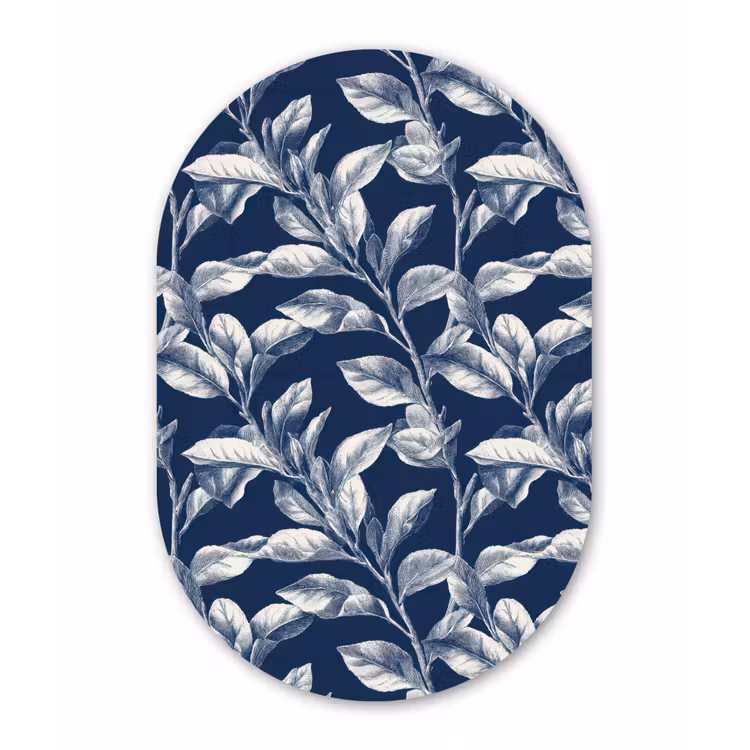 Muurovaal aluminium - Botanisch - Patroon - Blauw — 1