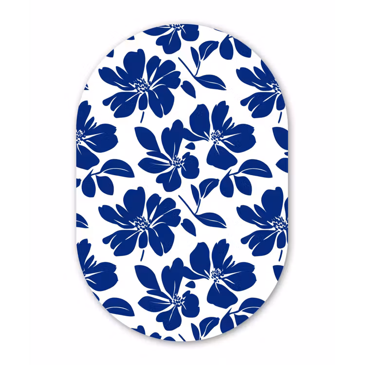 Muurovaal aluminium - Floraal - Modern - Blauw — 1