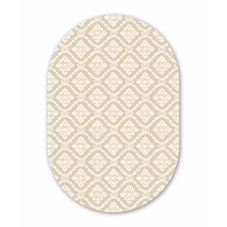 Muurovaal aluminium - Floraal - Ornament - Beige — 1