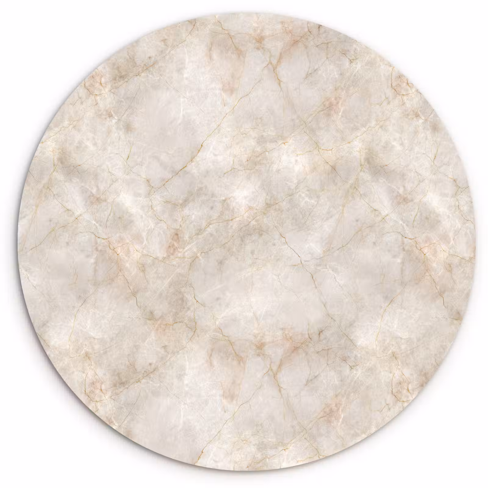 Muurcirkel - Lichtbeige - Goudbruine Nerven - Marmer — 1