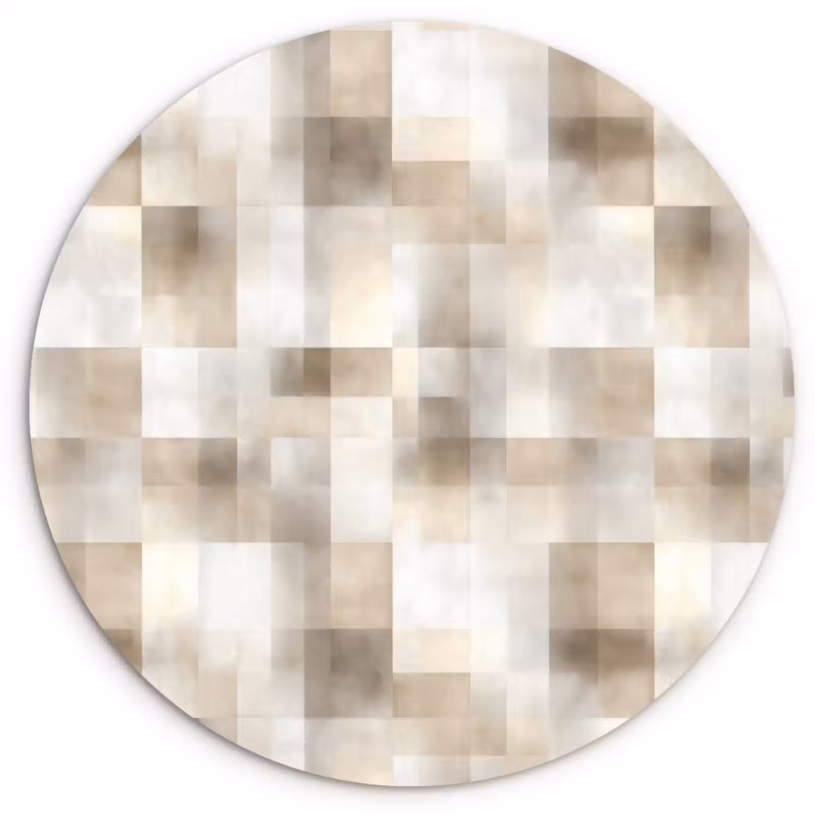 Muurcirkel - Textuur - Linnen - Beige — 1