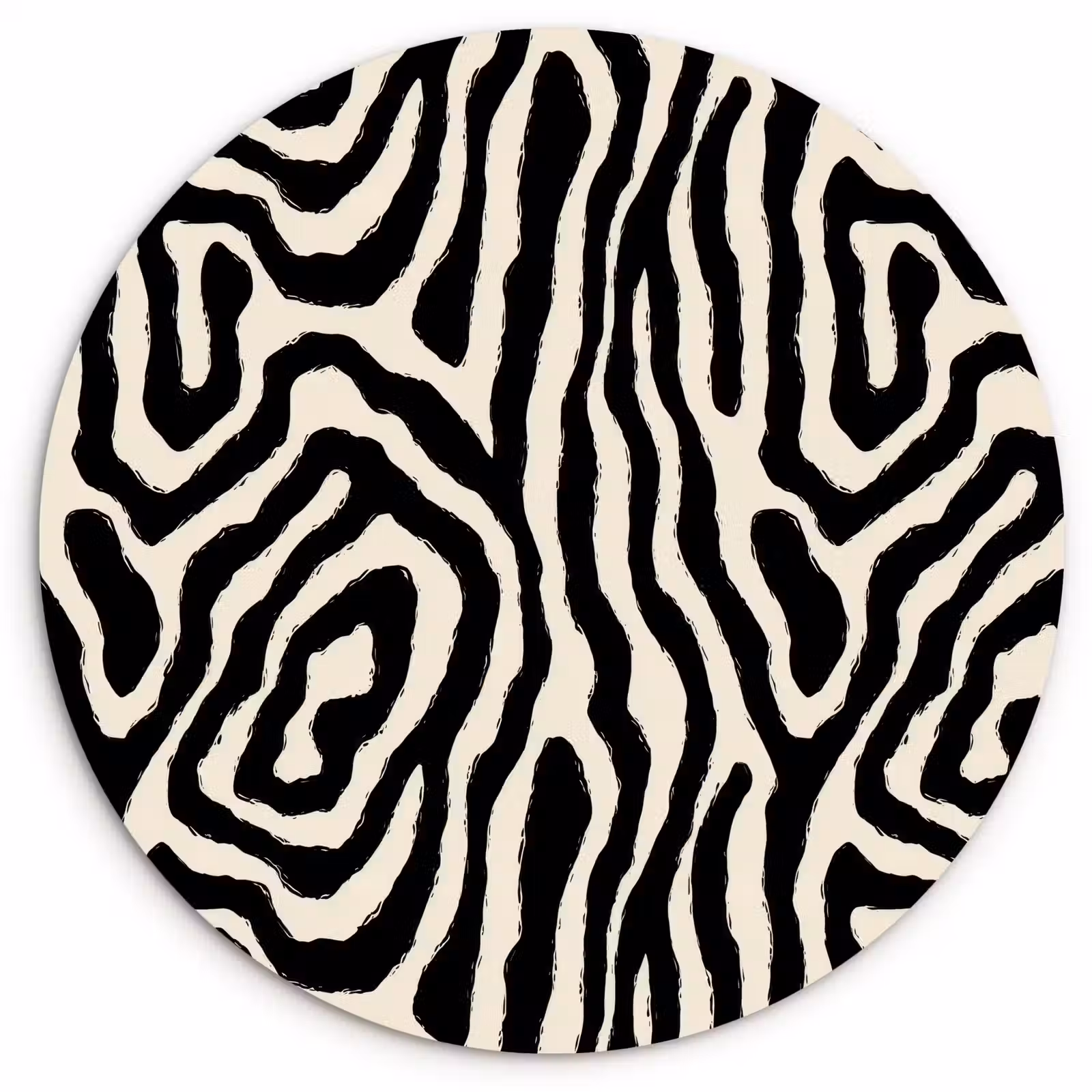 Muurcirkel - Zebra - Zwart - Abstract — 1