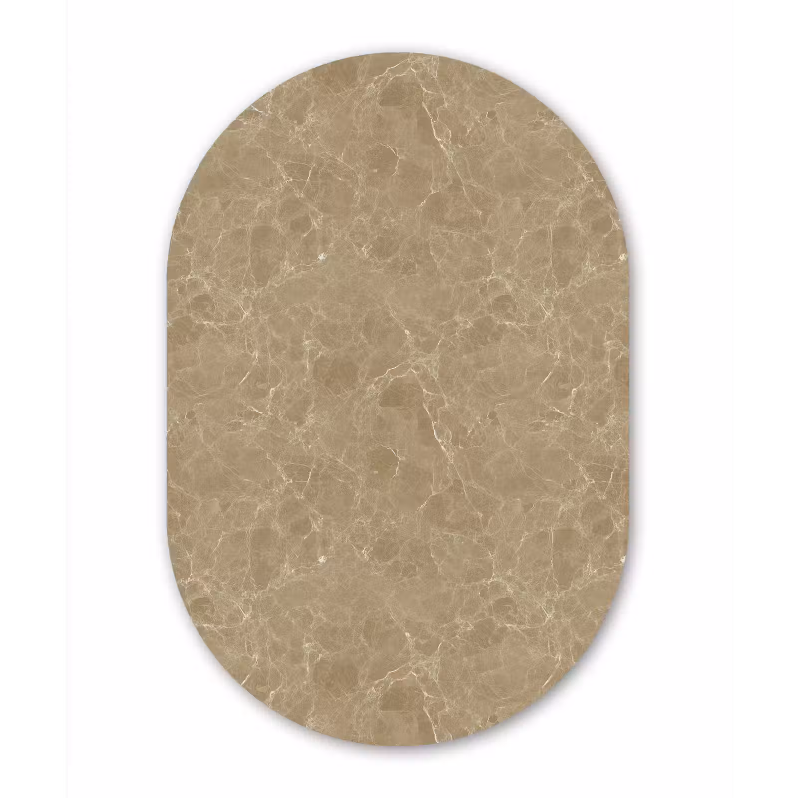 Muurovaal aluminium - Beige - Marmer - Witte aders — 1