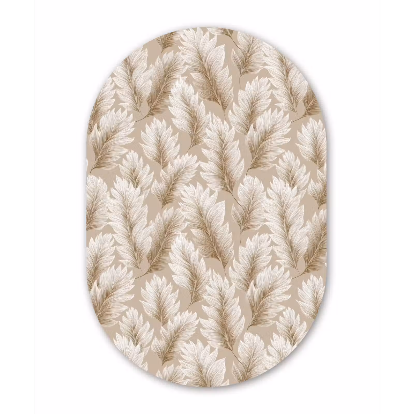 Muurovaal aluminium - Botanisch - Patroon - Beige — 1