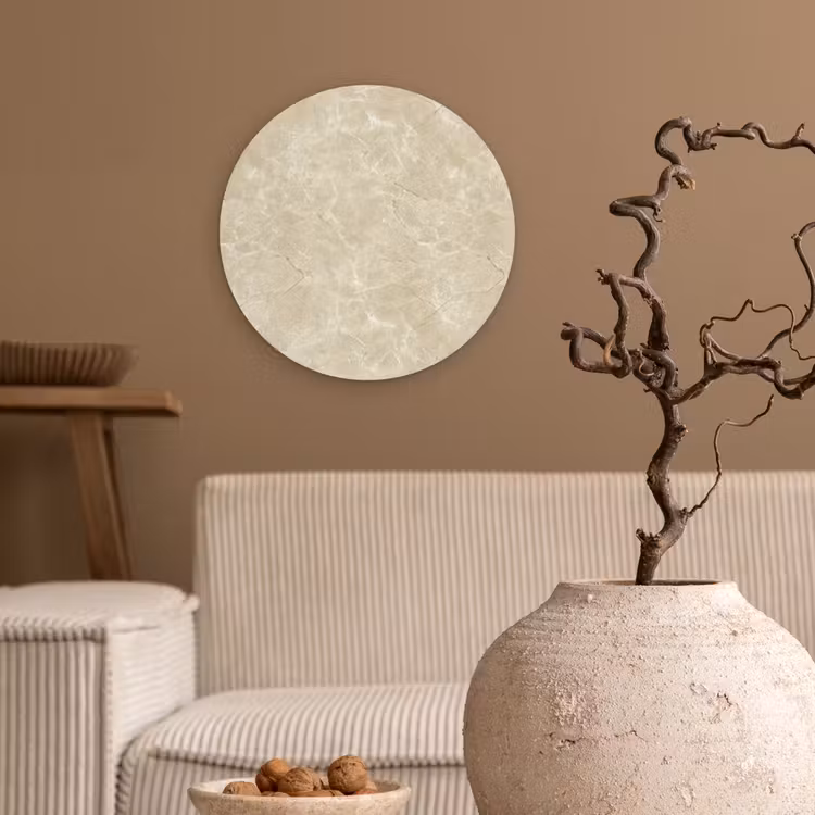 Muurcirkel - Lichtbeige - Marmer - Diffusie adering — 2