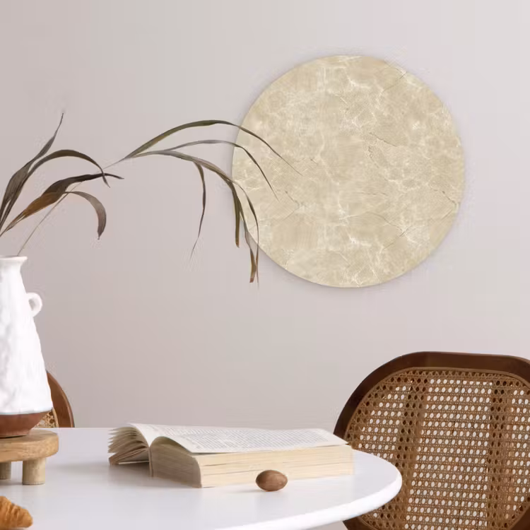 Muurcirkel - Lichtbeige - Marmer - Diffusie adering — 4