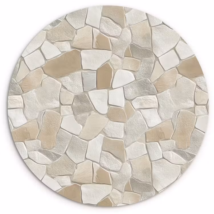 Muurcirkel - Mozaïek - Stenen - Beige — 1