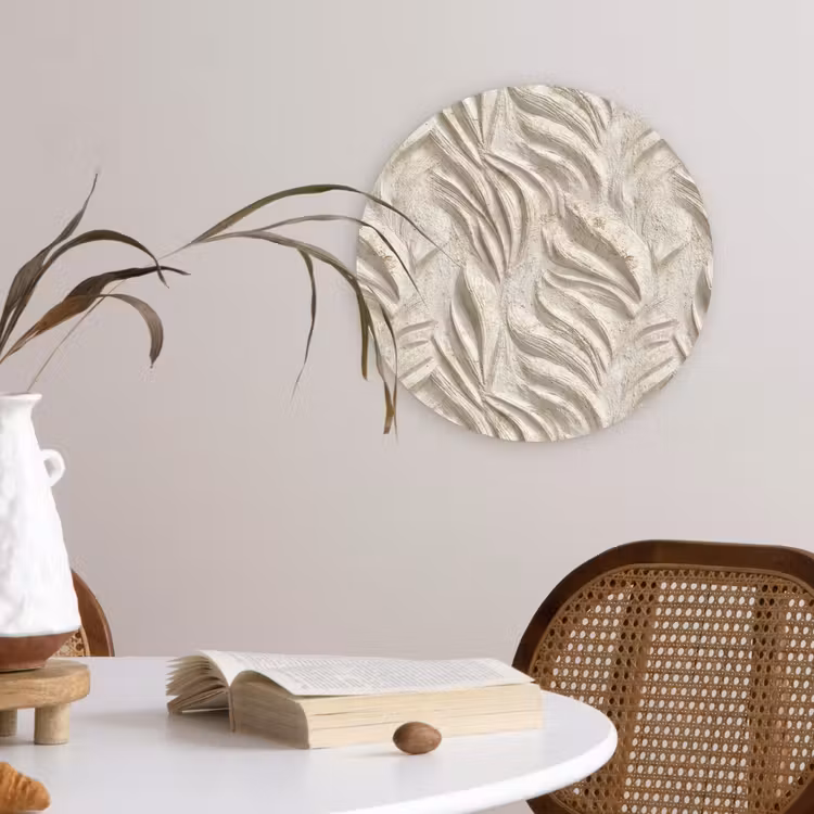 Muurcirkel - Textuur - Reliëf - Beige — 4