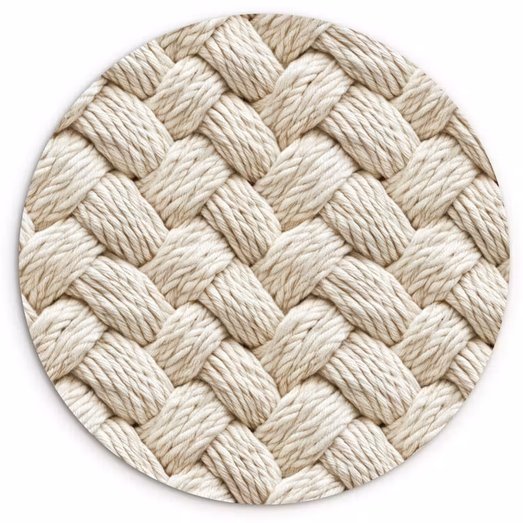 Muurcirkel - Touw - Gebreid - Beige — 1