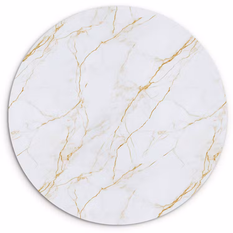 Muurcirkel - Wit - Marmer - Goud - Luxueus — 1