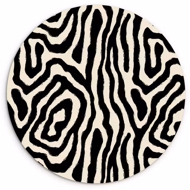 Muurcirkel - Zebra - Zwart - Abstract — 1