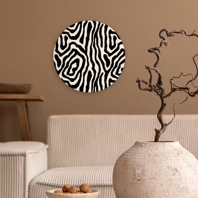 Muurcirkel - Zebra - Zwart - Abstract — 2