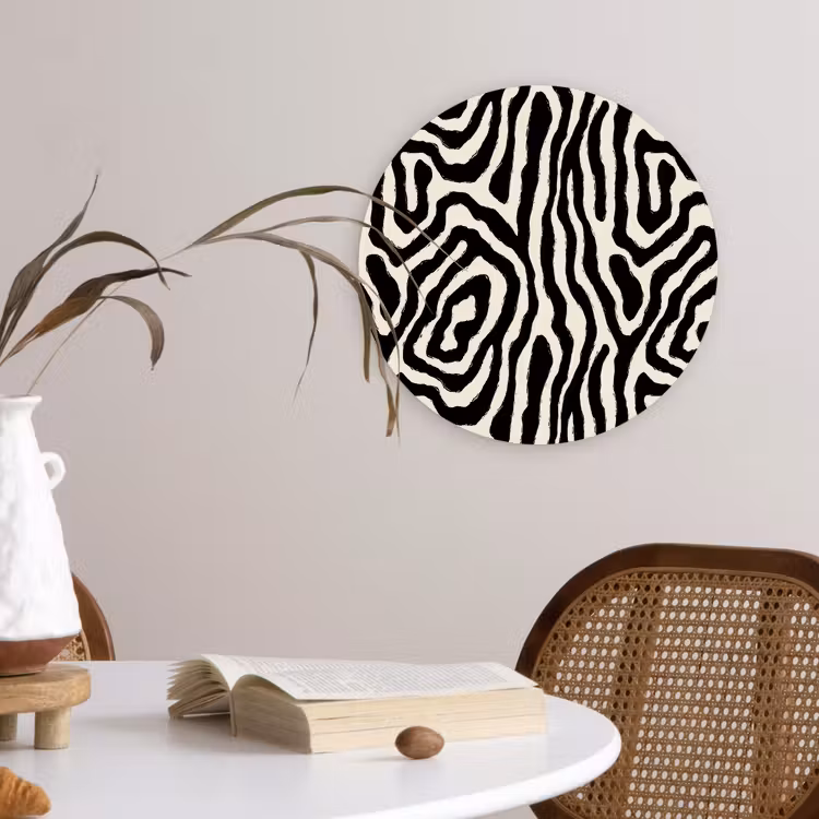 Muurcirkel - Zebra - Zwart - Abstract — 4