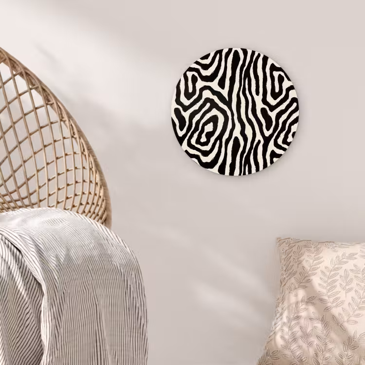 Muurcirkel - Zebra - Zwart - Abstract — 5