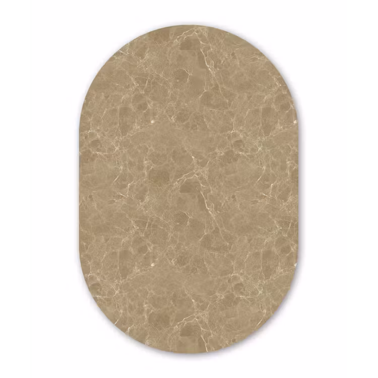 Muurovaal aluminium - Beige - Marmer - Witte aders — 1