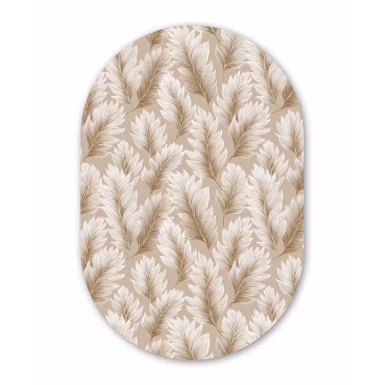 Muurovaal aluminium - Botanisch - Patroon - Beige — 1
